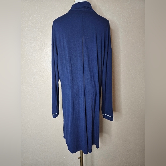 STARS ABOVE Sleep Shirt Blue Perfectly Cozy LongSle Navy Blue Button-Up Cardigan - Picture 2 of 5